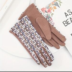 Tweed stylus fuzzy winter gloves